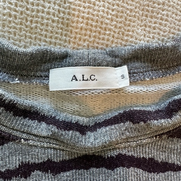 A.L.C. Gray and Brown Striped Top - Picture 2 of 4